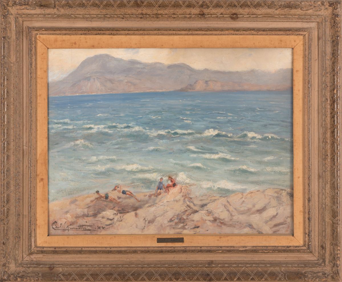 Carlo Aimetti - Bagnanti sulle Rive del Garda