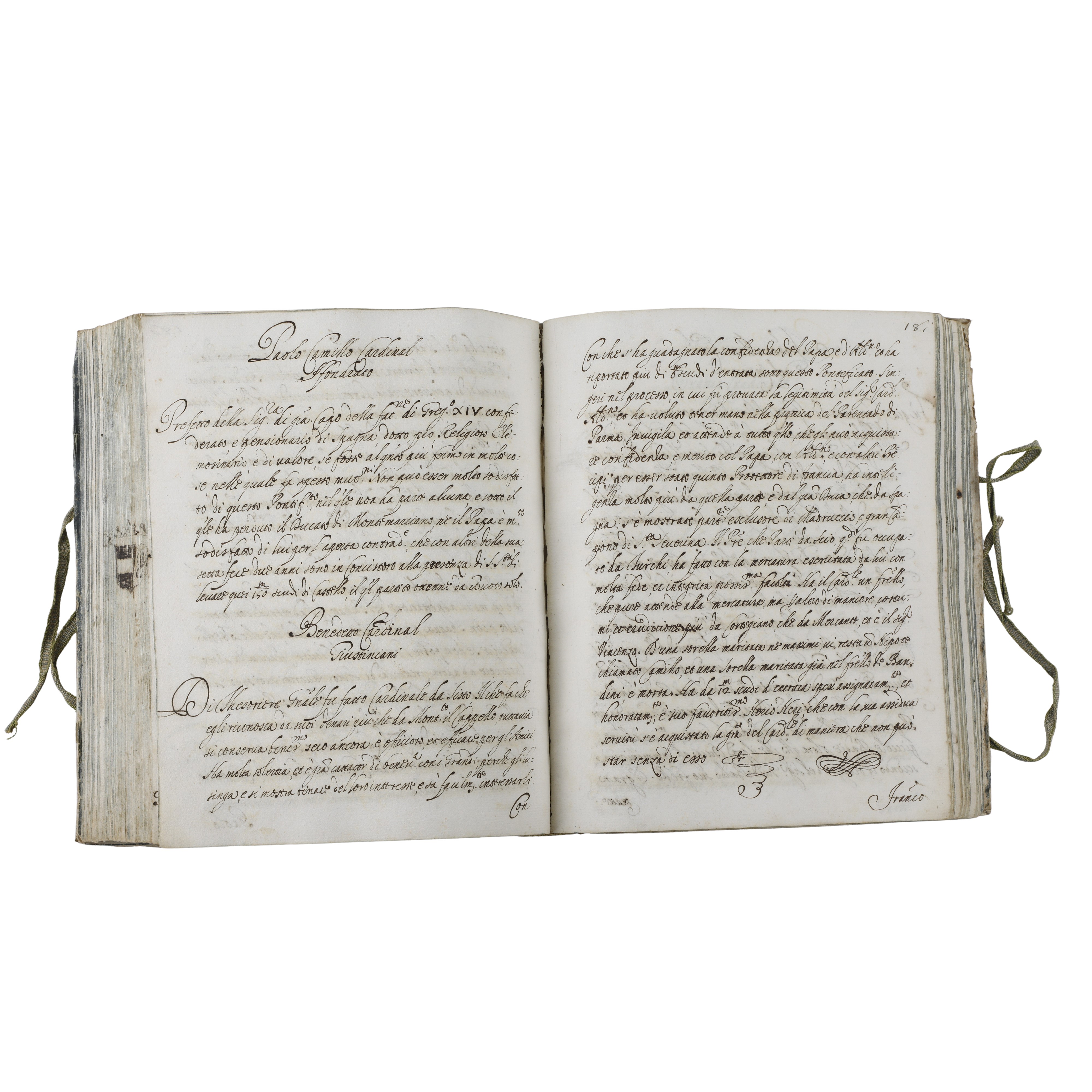 Relazioni della Corte di Roma - Manoscritto Miscellaneo