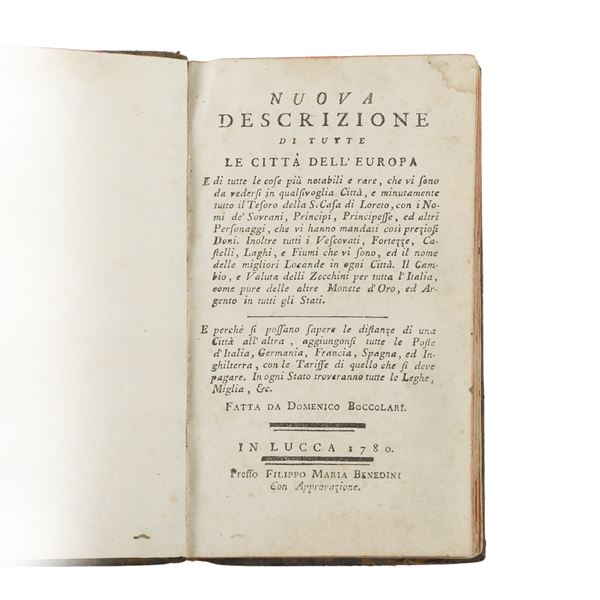 Guida al Grand Tour - Domenico Boccolari (Lucca, 1780), Nuova descrizione di tutte le città dell'Europa