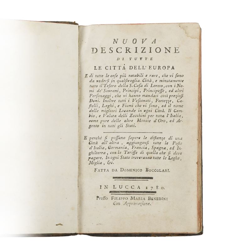 Guida al Grand Tour - Domenico Boccolari (Lucca, 1780), Nuova descrizione di tutte le città dell'...