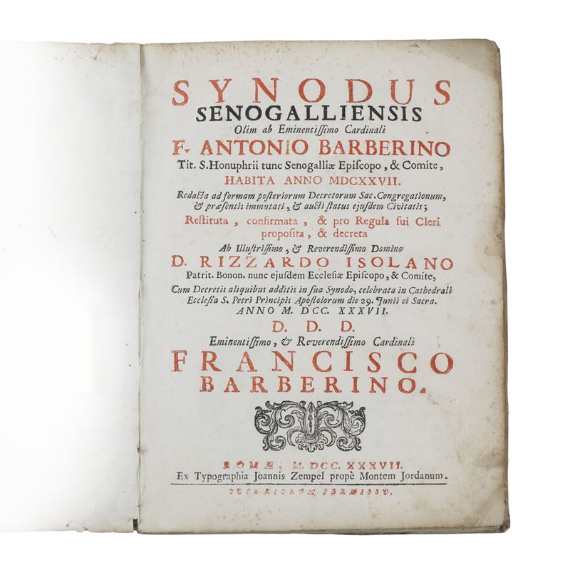 Synodus Senogalliensis olim ab Eminentissimo Cardinali F. Antonio Barberino ab Illustrissimo e Re...