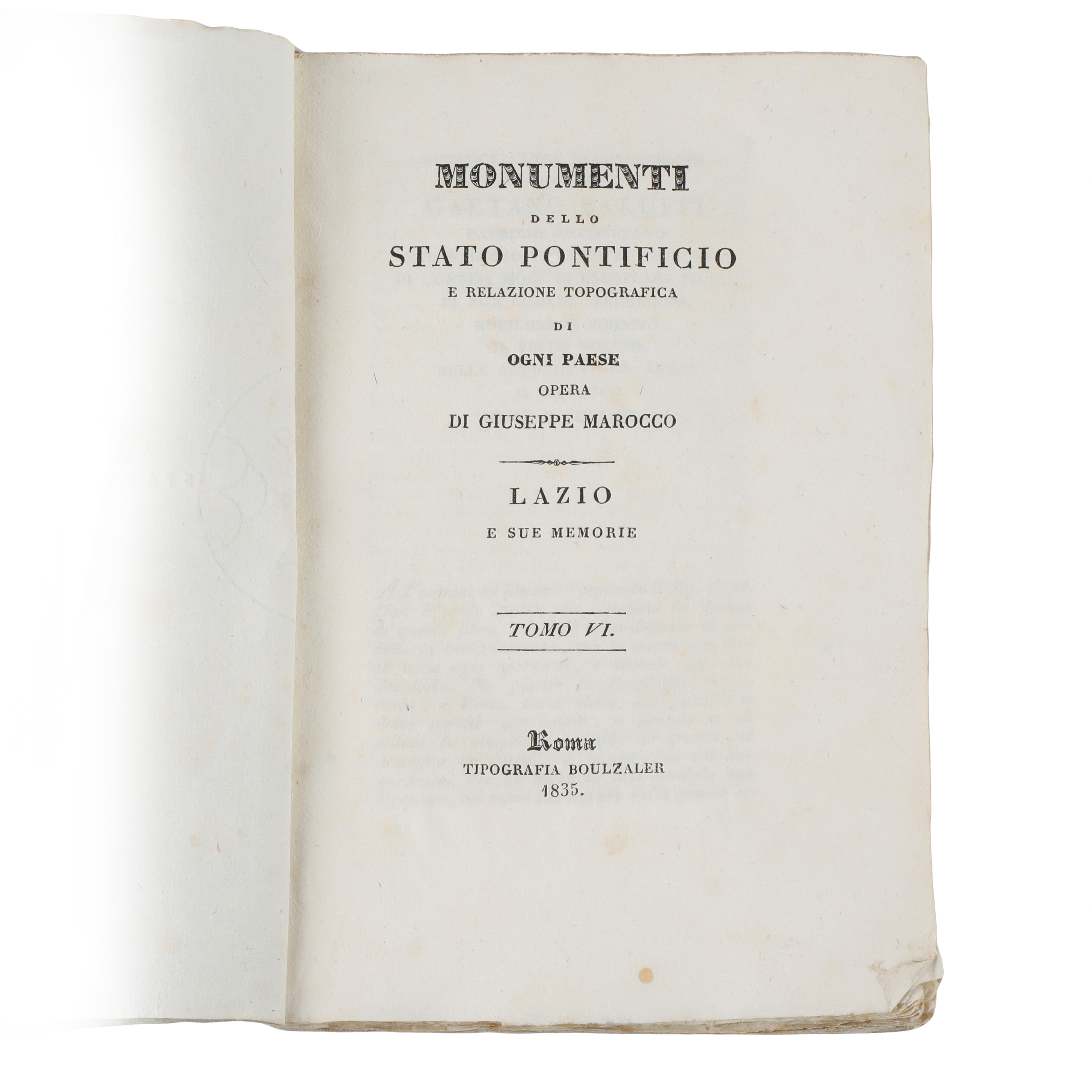 Monumenti dello Stato Pontificio e Relazione Topografica – G. Marocco, 14 volumi