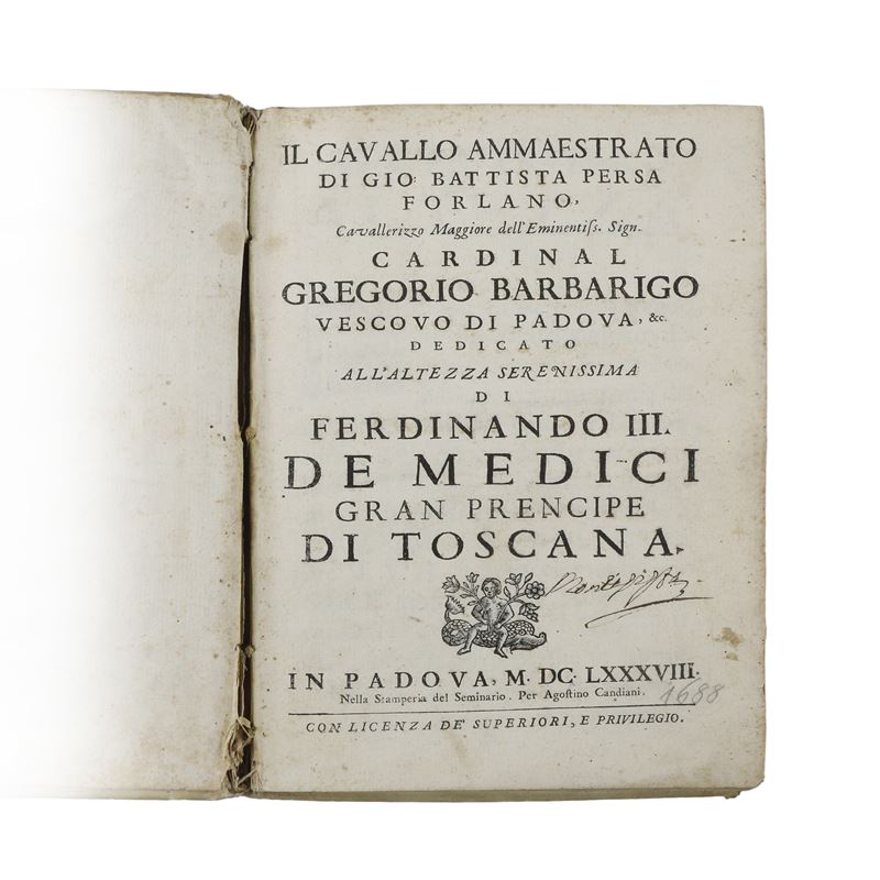 Il Cavallo Ammaestrato di Gio. Battista Persa Forlano cavallerizzo Maggiore dell’Eminentissimo Si...