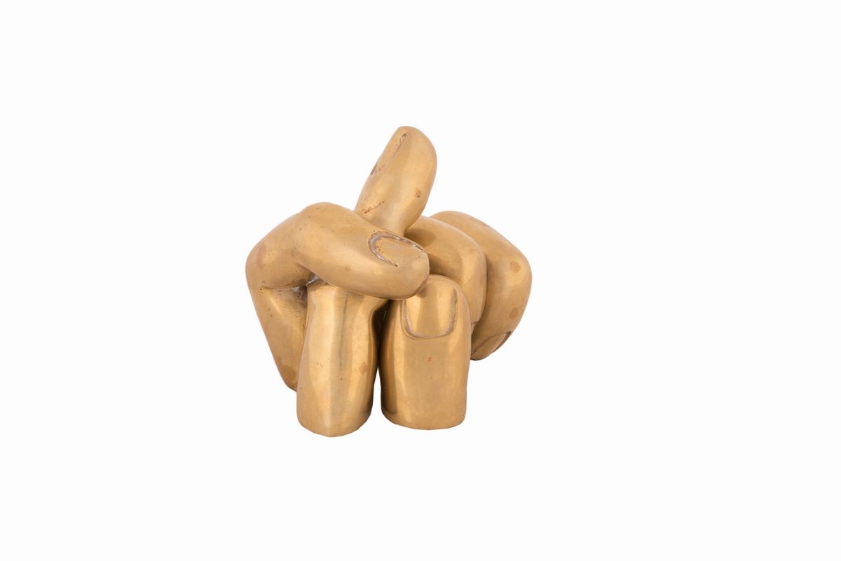 Pietrina Ceccacci - Coppia di Sculture in Bronzo Dorato "fingers"