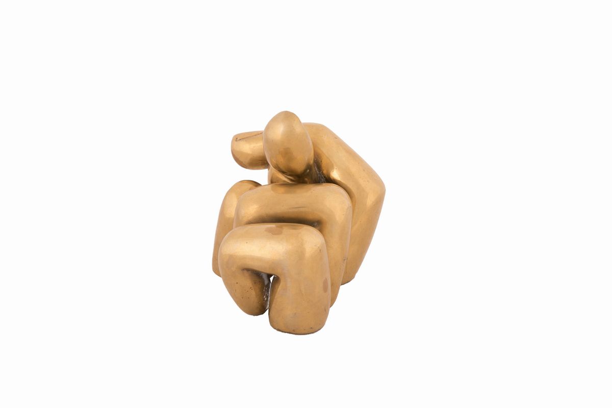 Pietrina Ceccacci - Coppia di Sculture in Bronzo Dorato "fingers"