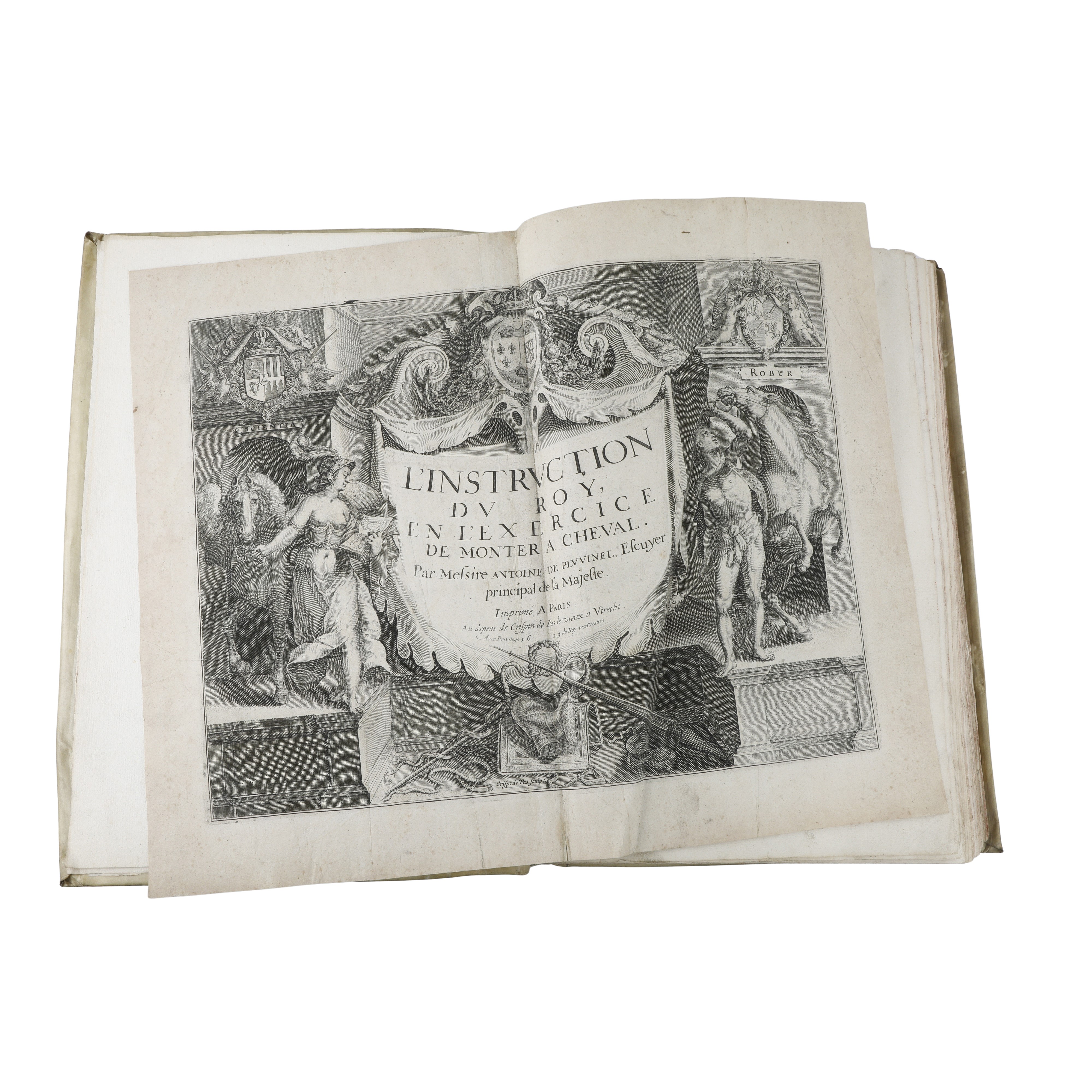 L’instruction du Roy en l’exercice de Monter a Cheval par Messire Antoine de Pluvinel son soubs G...