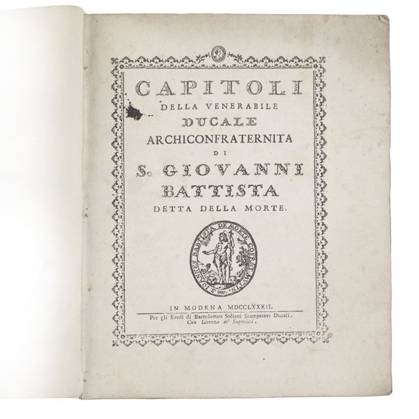 Capitoli della Venerabile Ducale Archiconfraternita di S. Giovanni Battista