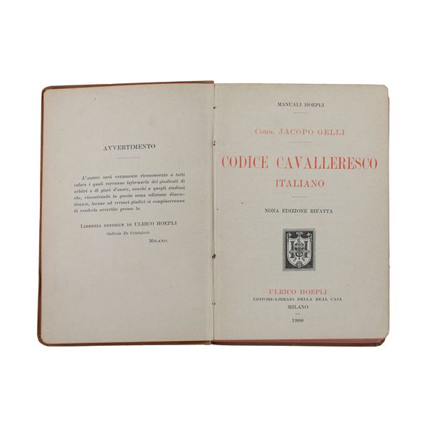 [Manuali Hoepli] Jacopo Gelli – Codice Cavalleresco Italiano