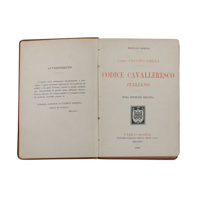 [Manuali Hoepli] Jacopo Gelli – Codice Cavalleresco Italiano