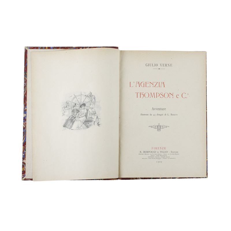 Collezione di "Viaggi Straordinari" di Giulio Verne (7 volumi)