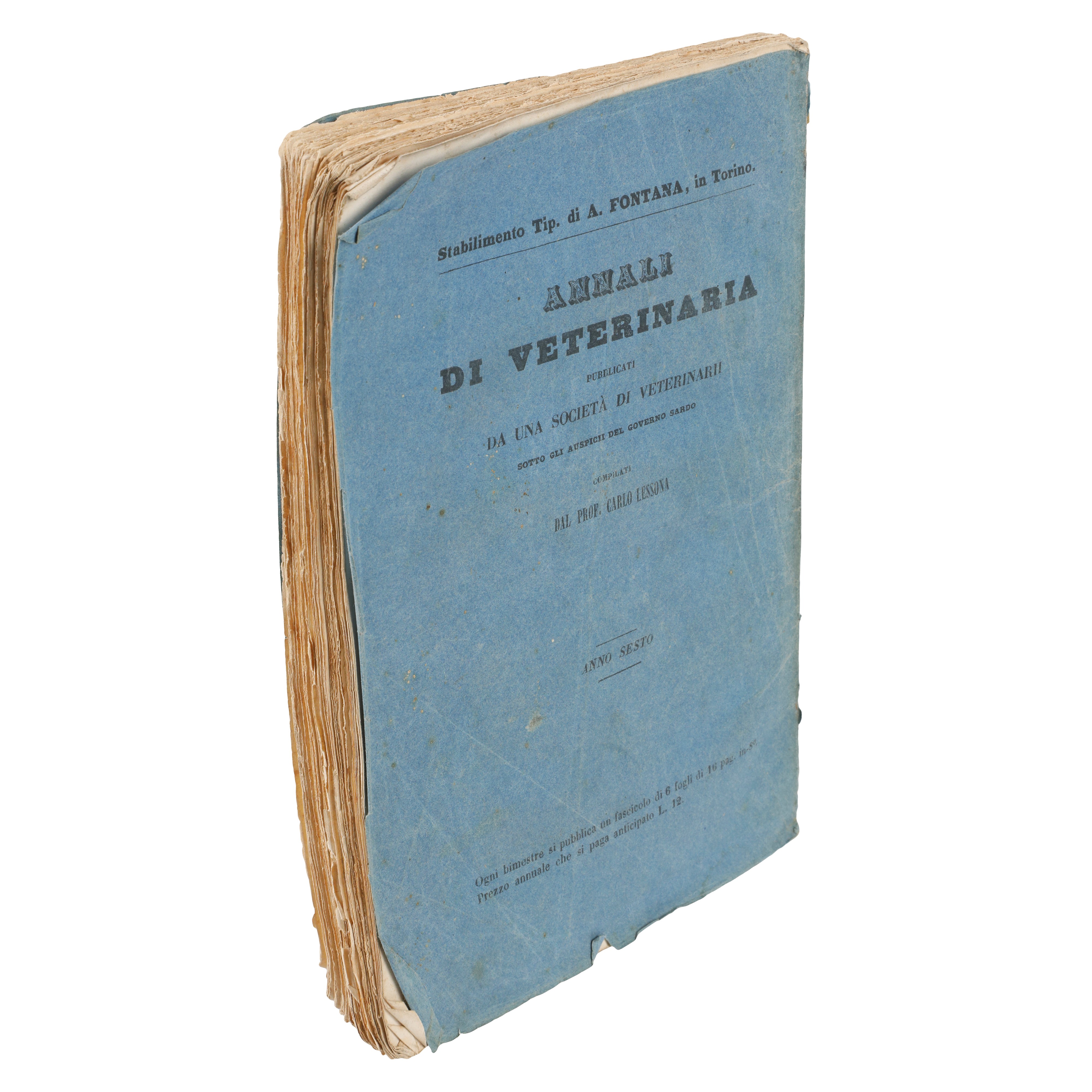 ​LESSONA, Carlo. Compendio d'Ippiatria che contiene gli indizi della sanità e delle principali ma...