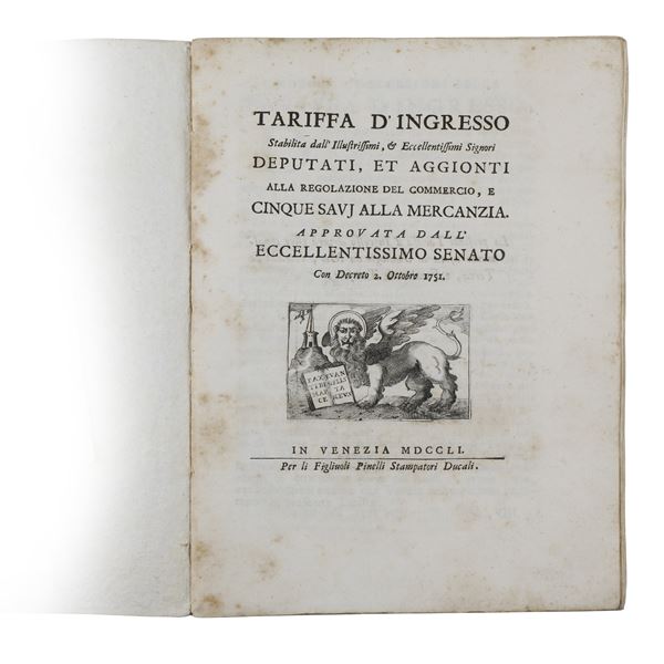 Tariffa d'Ingresso delle Merci - Venezia (1751)