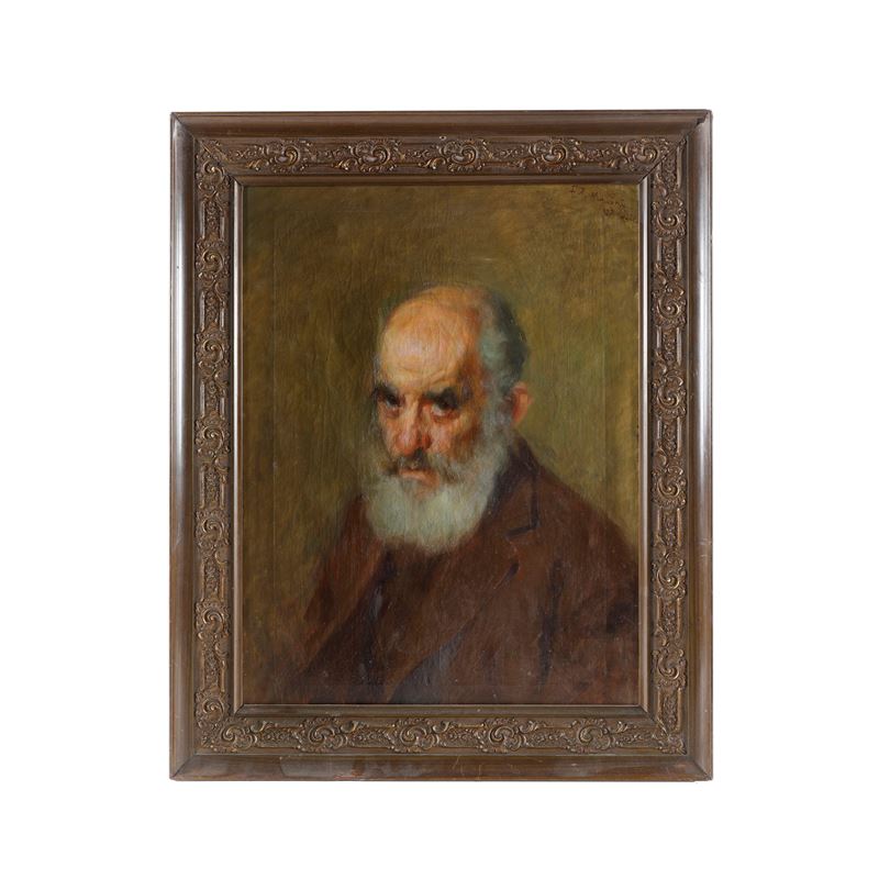 Francesco Paolo Mancini - Ritratto di uomo barbuto, olio su tela