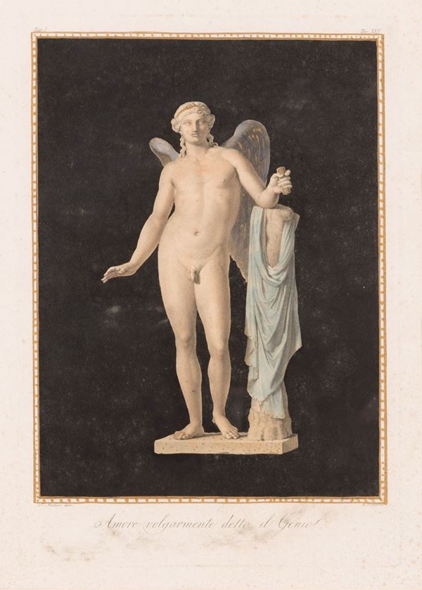 Stampa neoclassica "Amore volgarmente detto Genio"