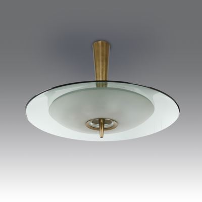 Lampada a sospensione modello “1462” (Fontana Arte), cristallo e ottone