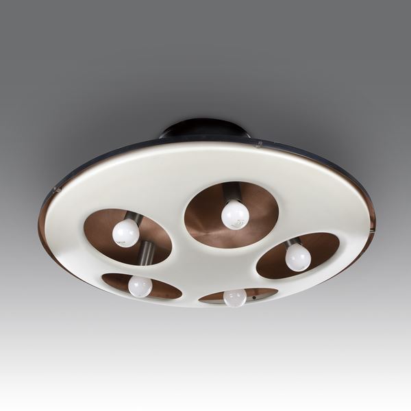 Lampada a plafoniera a cinque luci, produzione Stilnovo - Italia