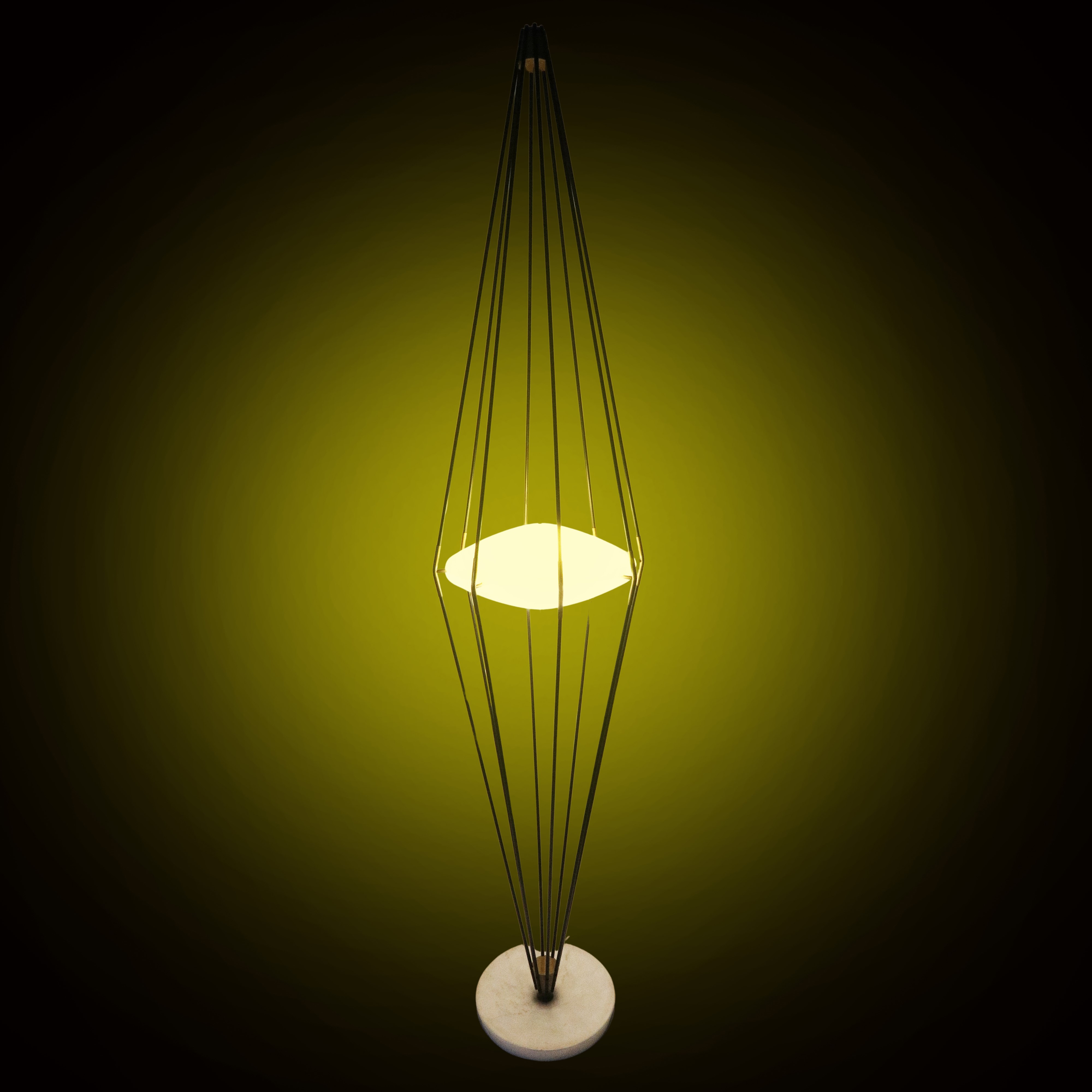 Angelo Lelii - Lampada da terra a due luci modello “12628” “Siluro”, 1957