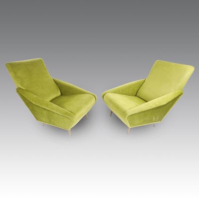 Coppia di poltrone modello 807 Distex, produzione Cassina