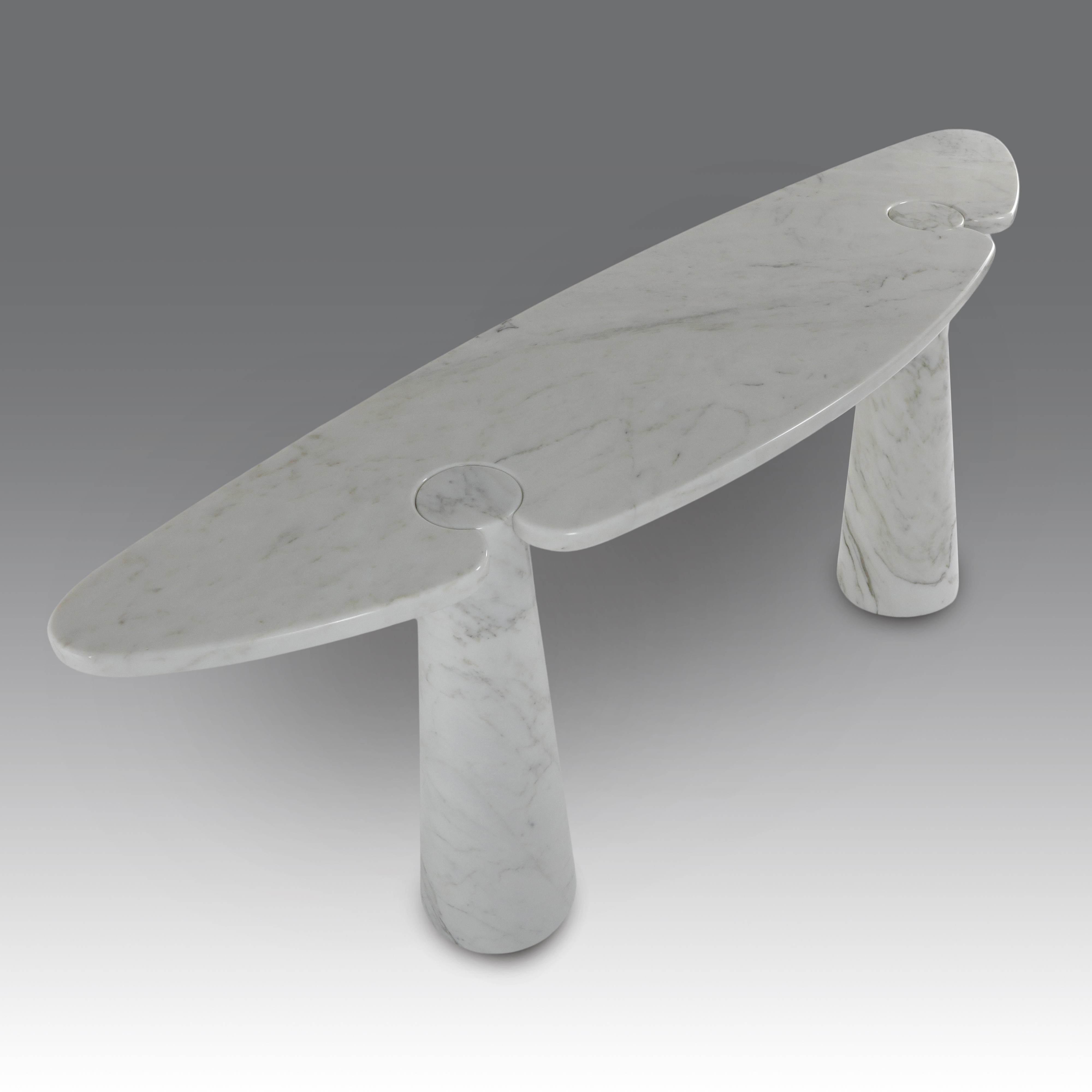 Angelo Mangiarotti - Console “Eros”, produzione Skipper (Italia), marmo bianco Carrara
