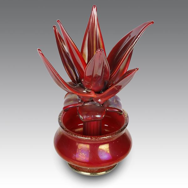 Napoleone Martinuzzi - Vaso "pianta grassa", produzione Venini - Italia