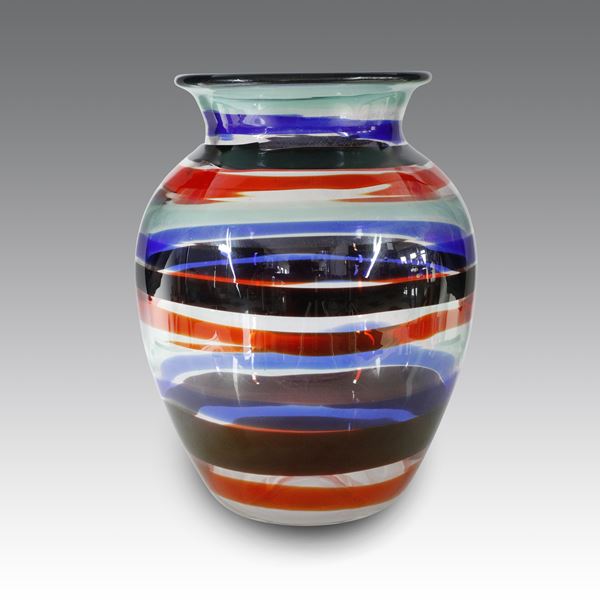 FULVIO BIANCONI - Vaso globulare, produzione Venini & C. - Italia