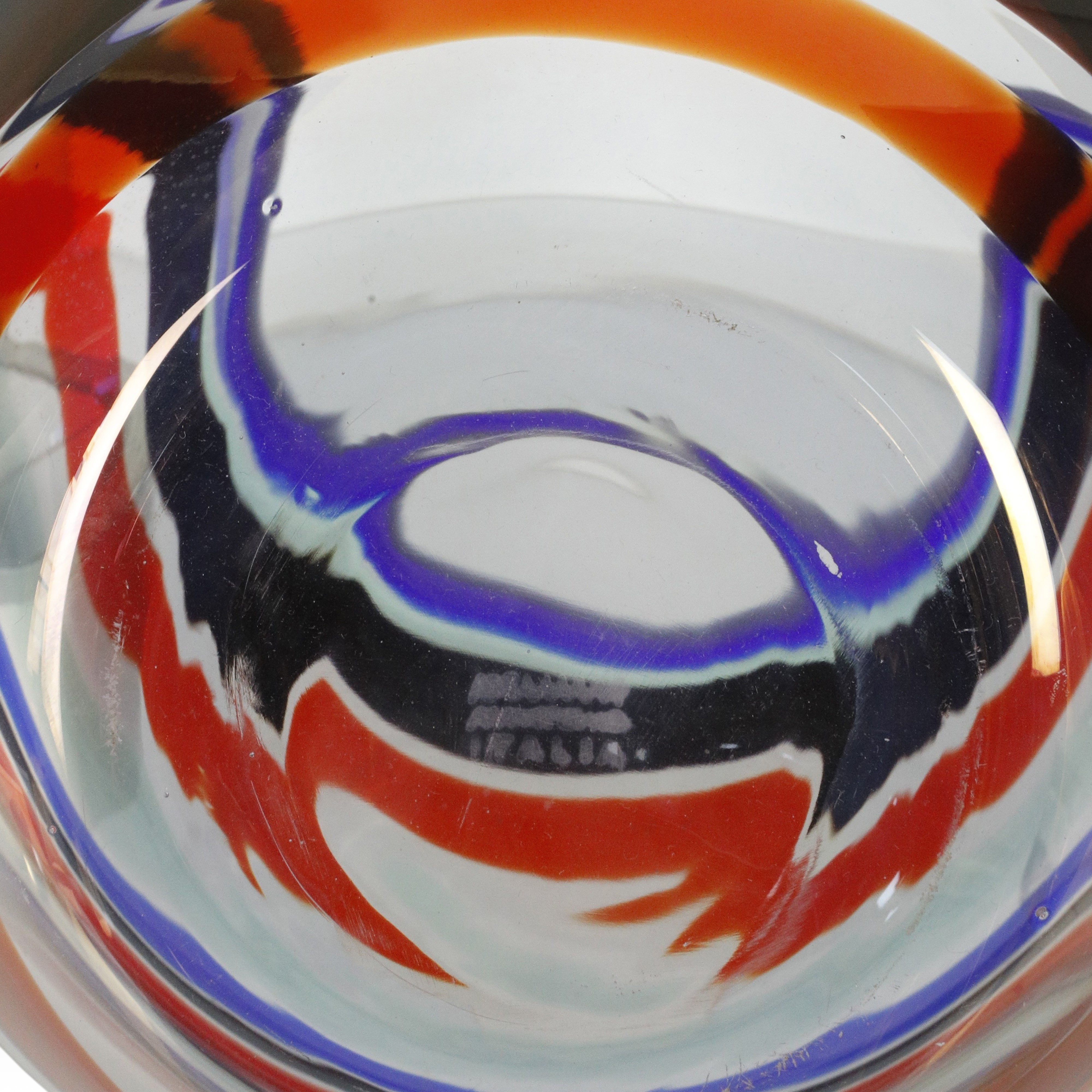 Fulvio Bianconi - Vaso globulare con decoro a fasce policrome (Venini & C.)