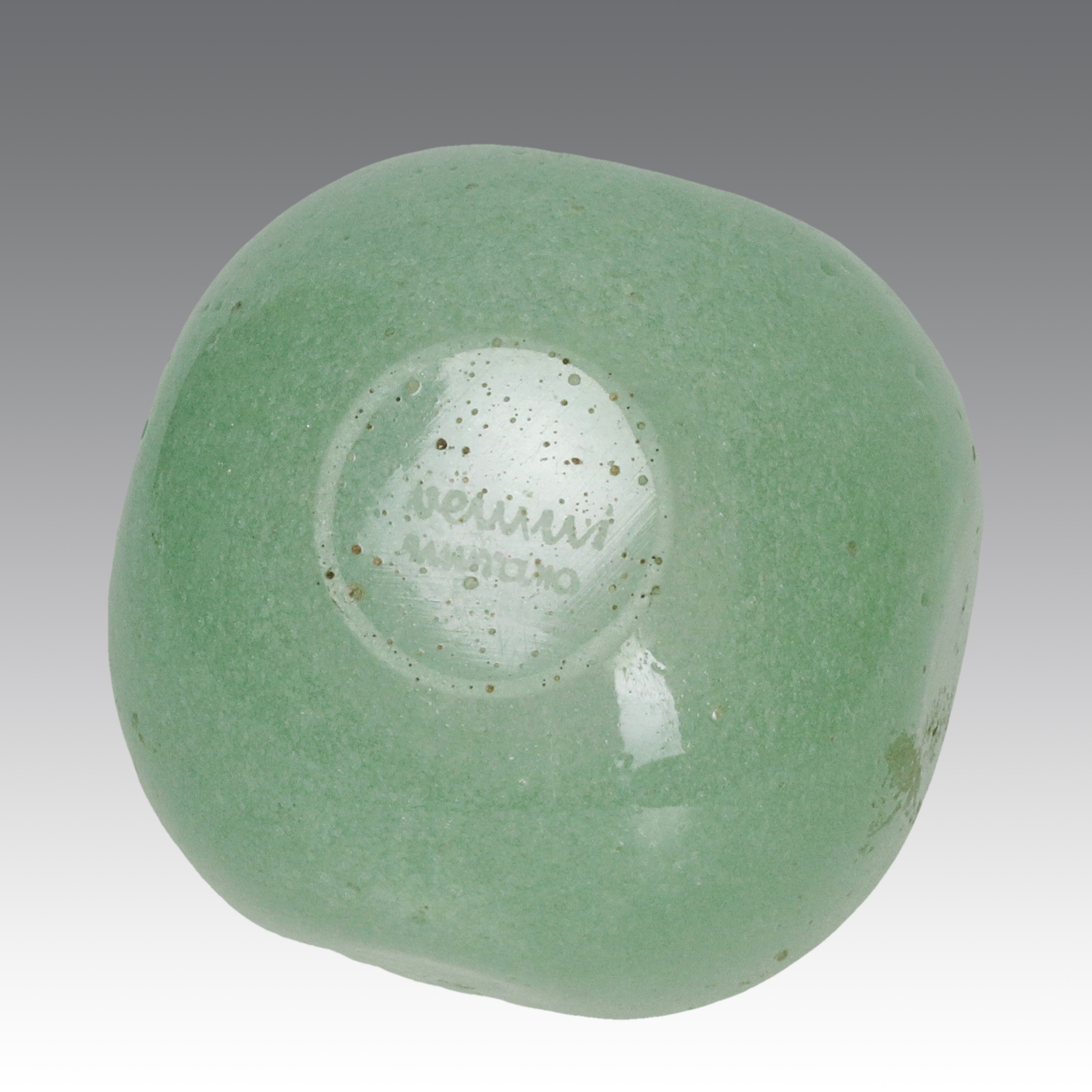 Carlo Scarpa - Coppa semisferica della serie “A Bollicine”, vetro sommerso verde giada (Venini), ...