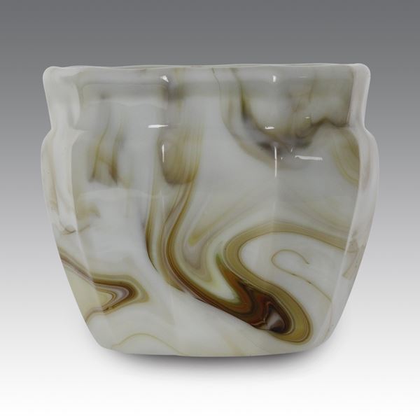 Vasetto Murano bianco striato, produzione europea