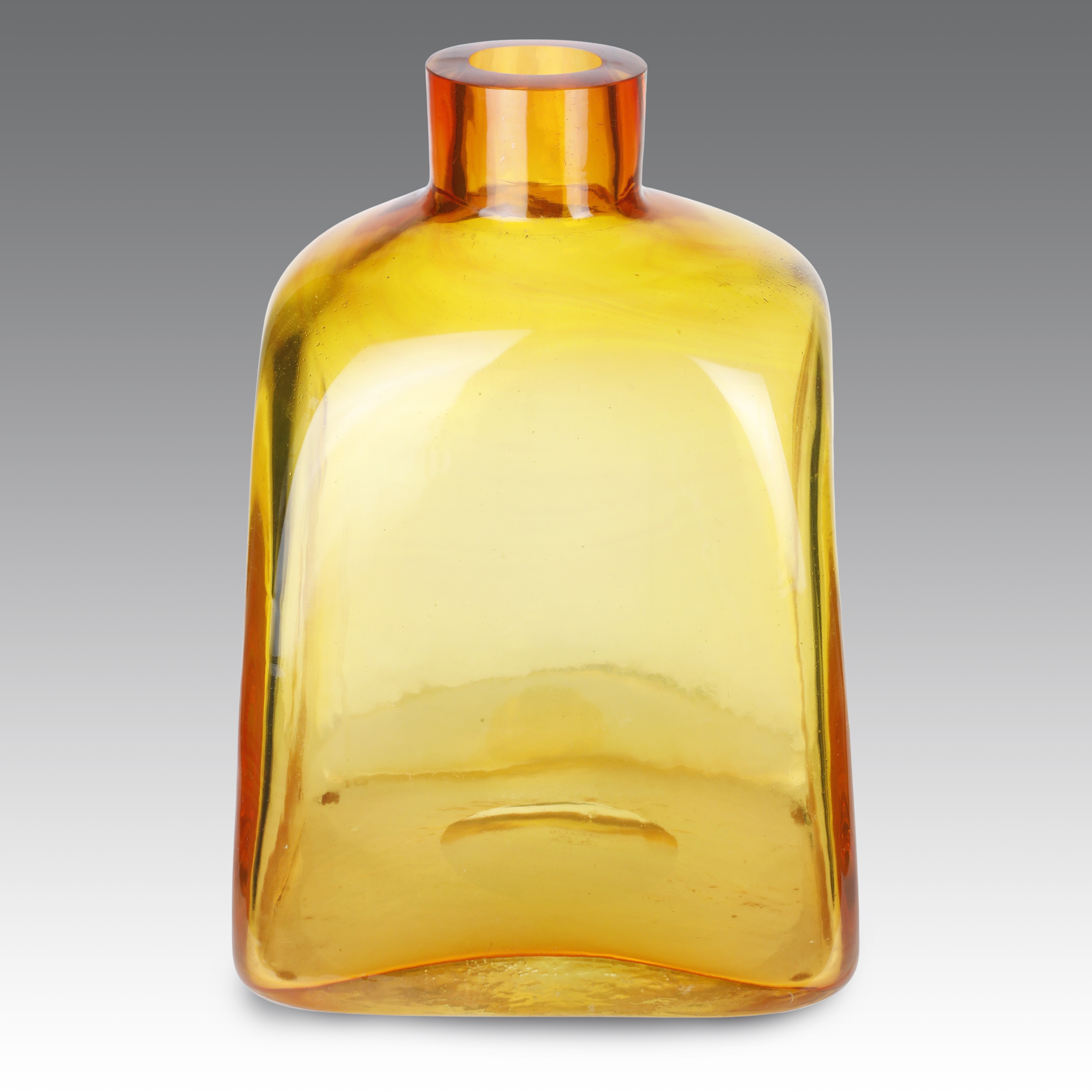 Venini - Vaso in vetro trasparente e ambra, produzione italiana (1950)
