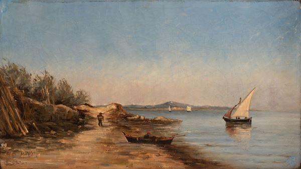 Veduta marina in cornice dorata
