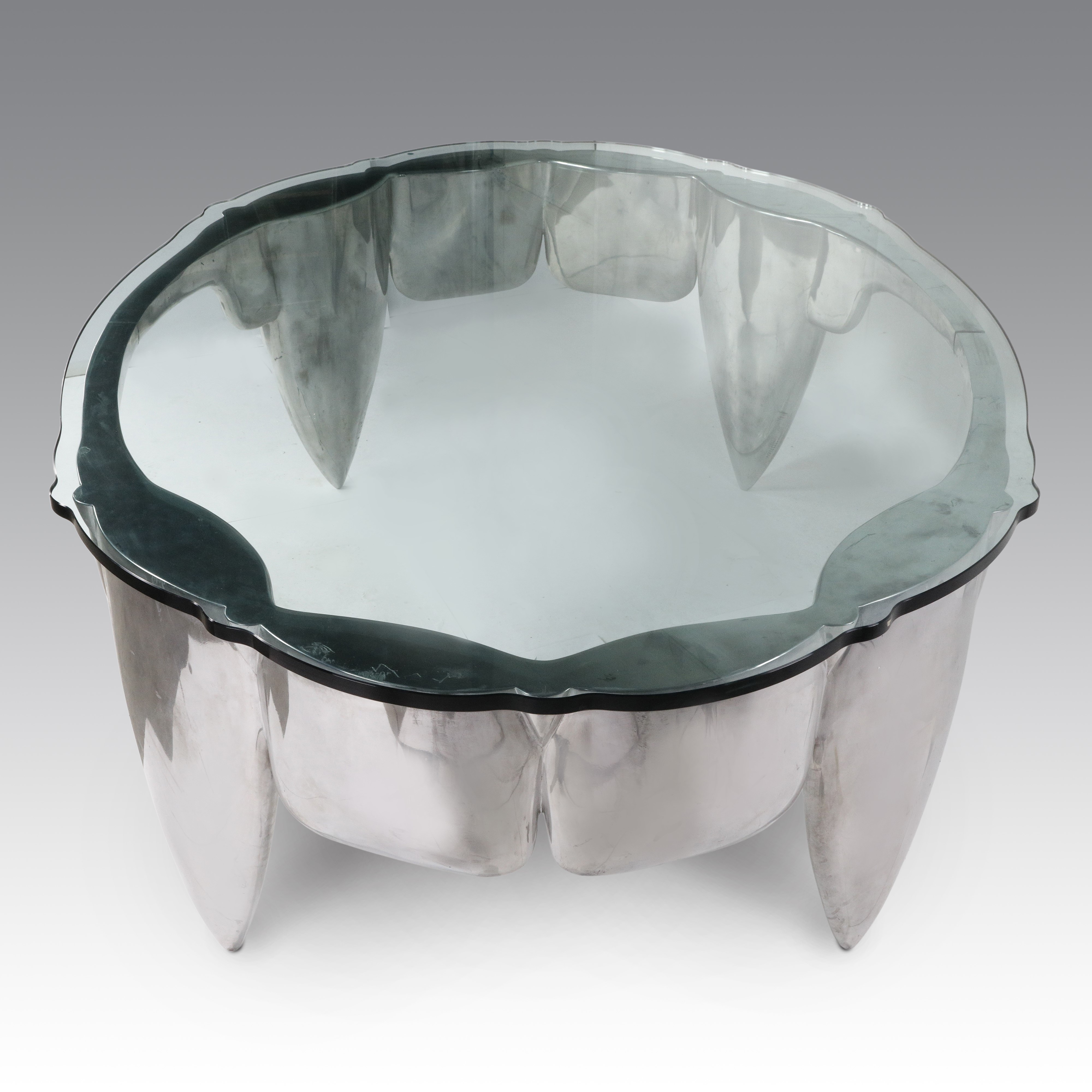 Celeste Dell'anna - The Bite Table. Grande tavolo scultoreo in fusione di alluminio con piano in ...