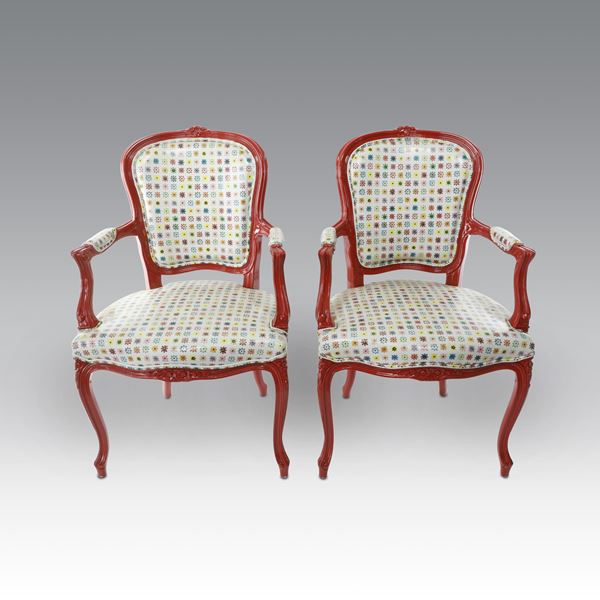 Celeste Dell'Anna - Coppia di poltroncine red-multiflower