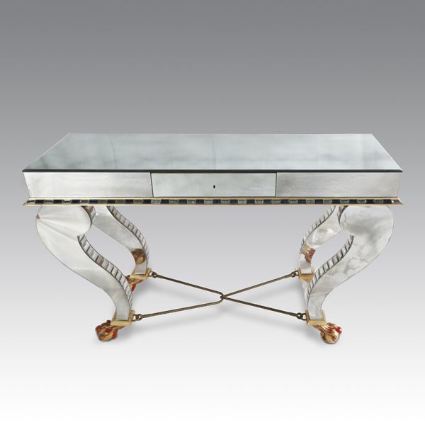 Celeste Dell'Anna - Console specchiata con piedi lignei "claw & ball"