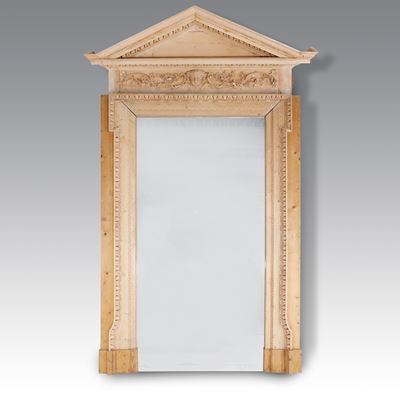 Portale in legno intagliato, architrave con volute vegetali e putto, seconda metà del XVIII secol...