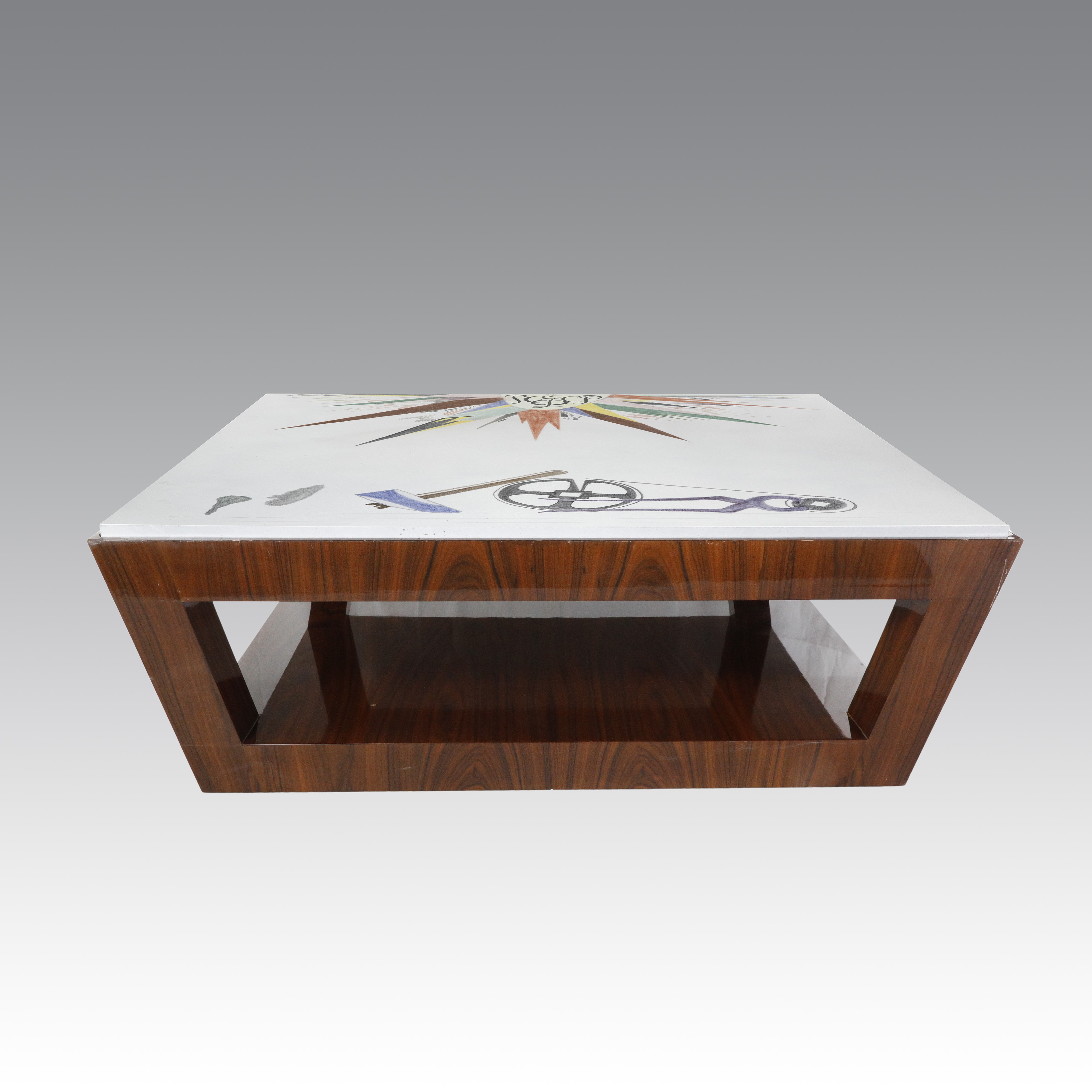 Celeste Dell'anna - Tavolo da centro in zebrano “Turning the Tables” (limited edition) con piano ...
