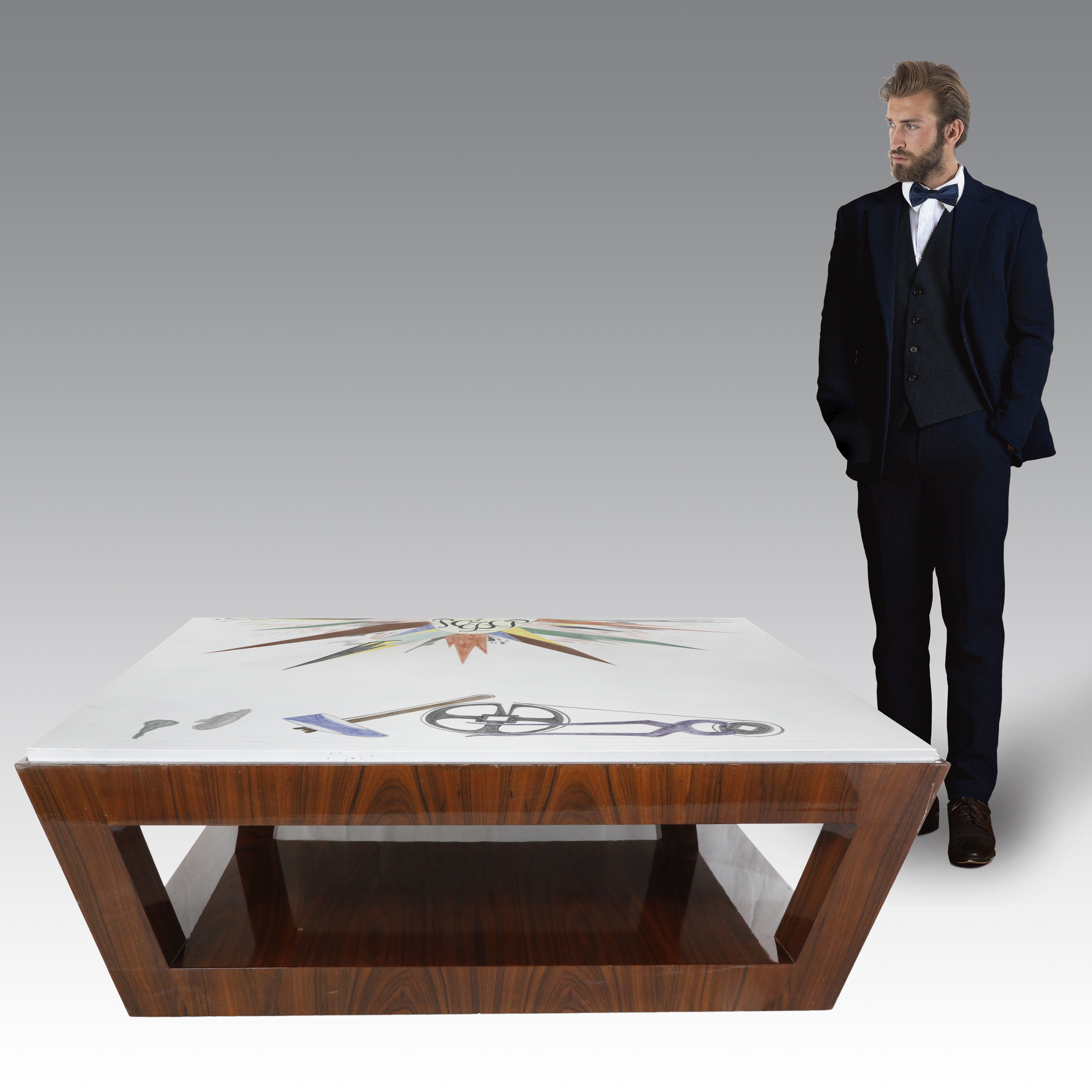 Celeste Dell'anna - Tavolo da centro in zebrano “Turning the Tables” (limited edition) con piano ...