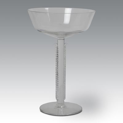 Lalique, Coppa in vetro a stelo doppio (produzione Belgio)