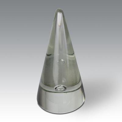 Cono in vetro massiccio incolore (produzione Murano), circa 1970