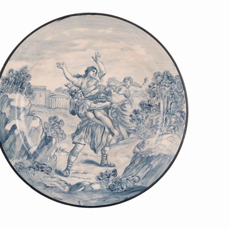 Manifattura di Albissola, Fine XIX Secolo e Primi Anni del XX Secolo - Coppia di Grandi Piatti in...