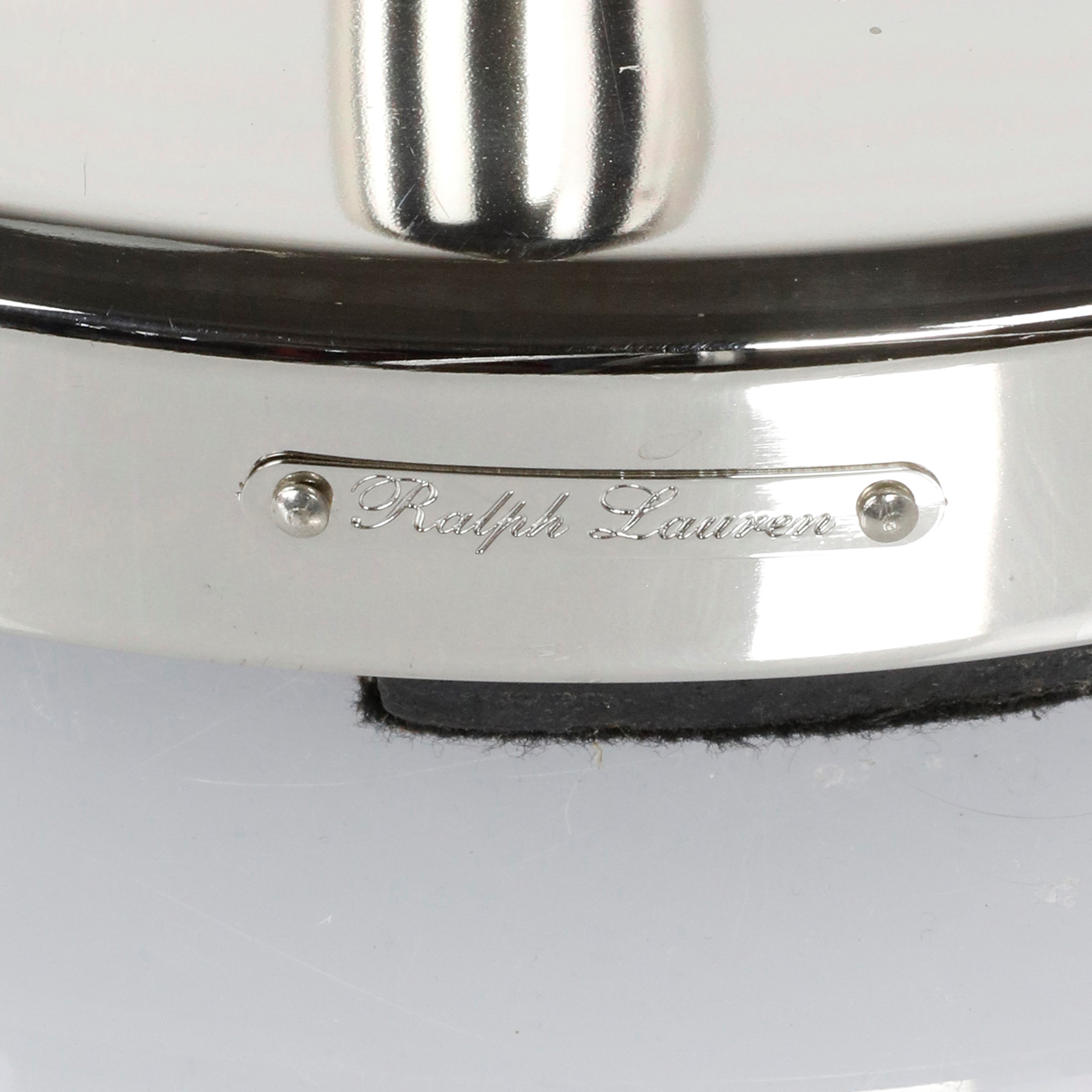 Coppia di lampade da lettura Ralph Lauren, metallo cromato a forma di calotta