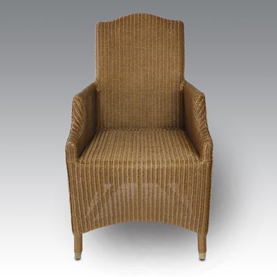 Poltroncina in Lloyd Loom con filo metallico rivestito di carta kraft ritorta