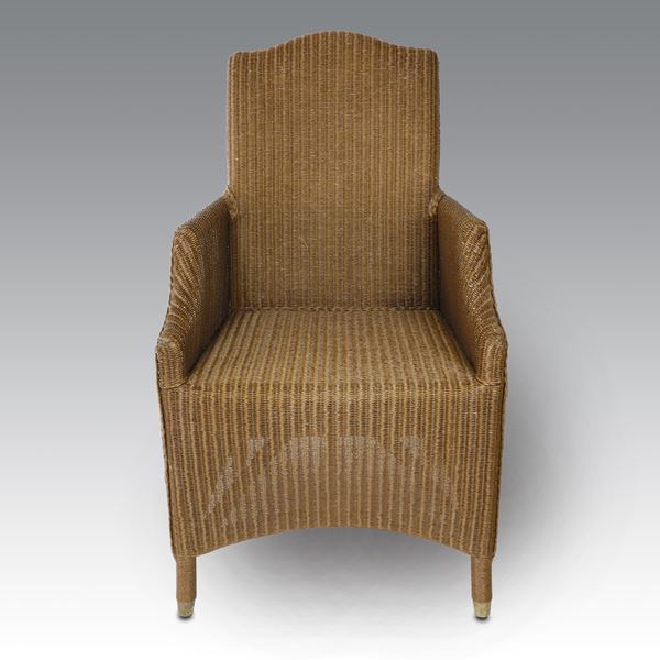 Celeste Dell'Anna - Poltroncina in Loyd Loom (filo metallico rivestito di carta kraft ritorta) 
