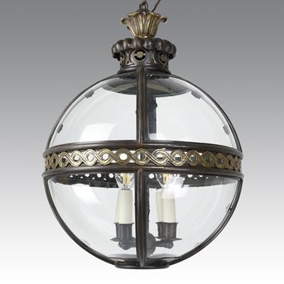 Jamb London, Original Globe Lantern (lanterna in bronzo con inserti dorati e calotte in vetro)
