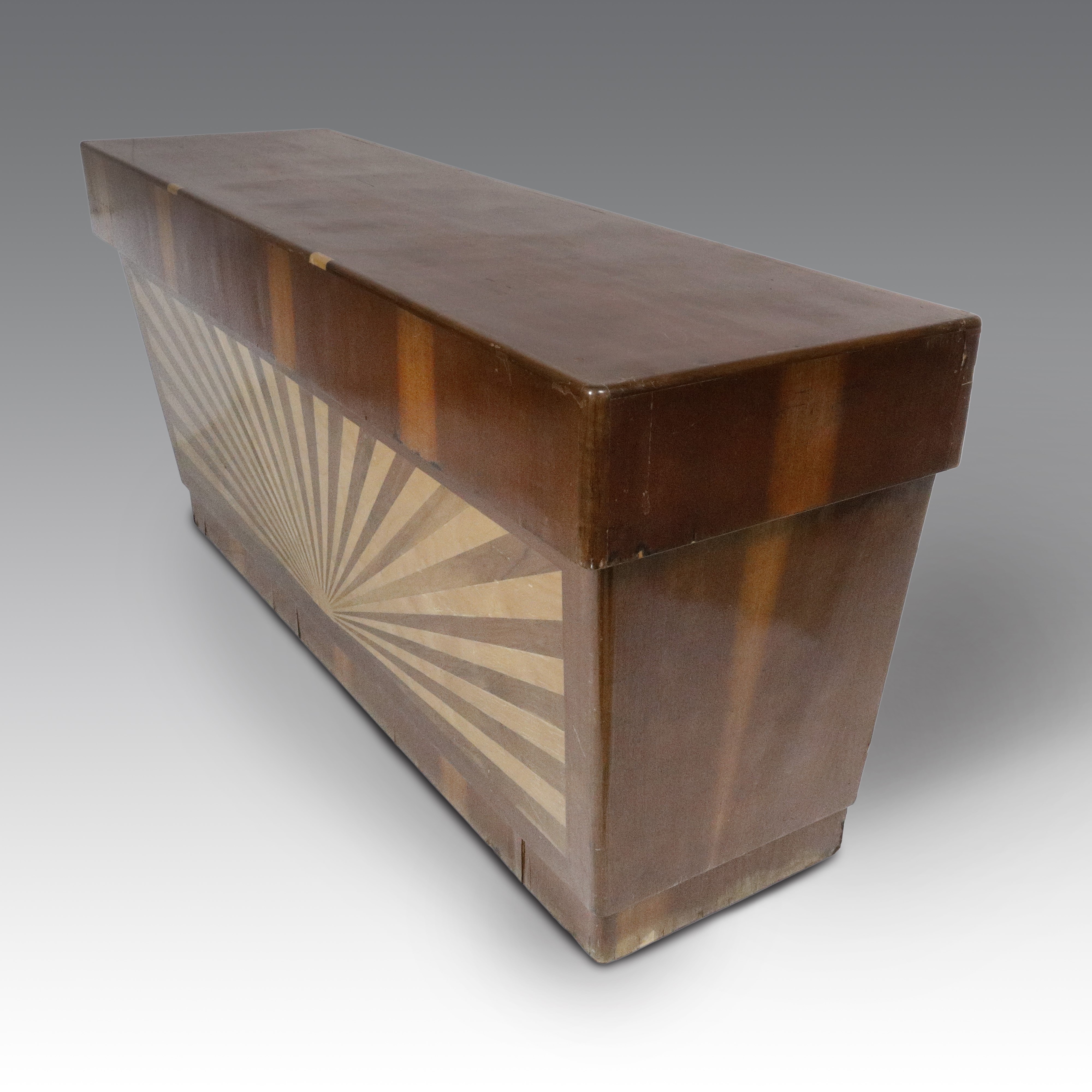 Bancone Art Déco Sunray, arredo da interno, misure cm 95x212x61