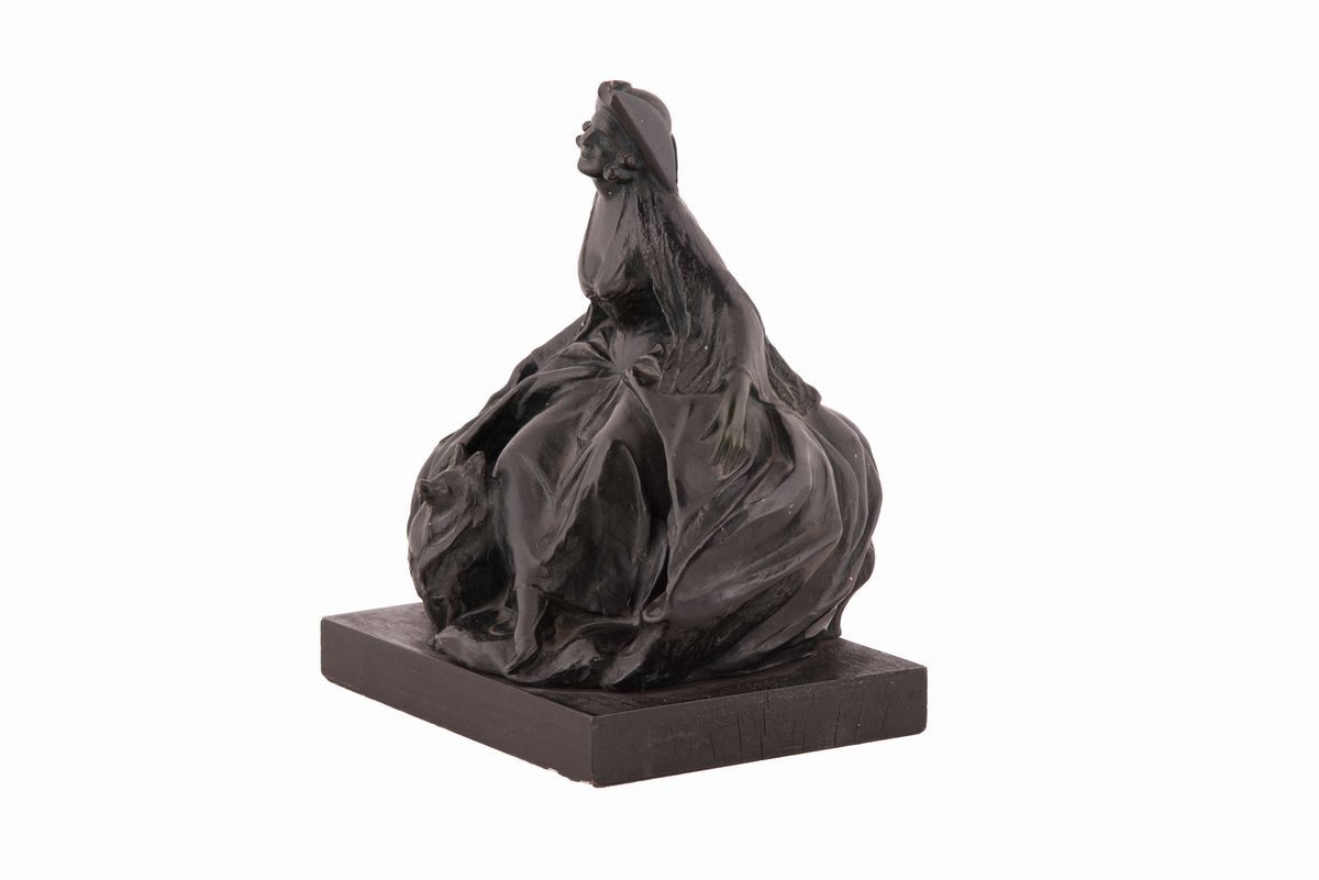 Scultura in Terracotta con Raffigurante Dama