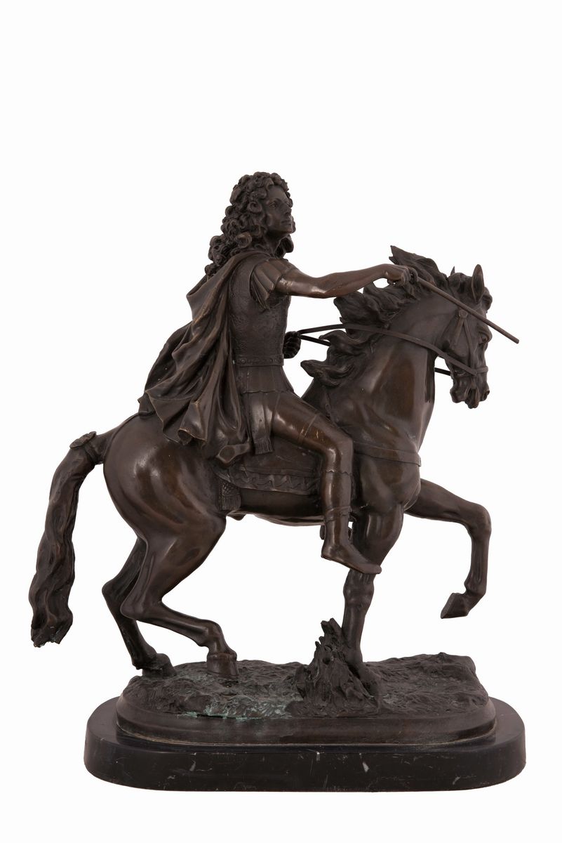 Francois Girardon - Scultura in Bronzo Raffigurante Luigi XIV a Cavallo