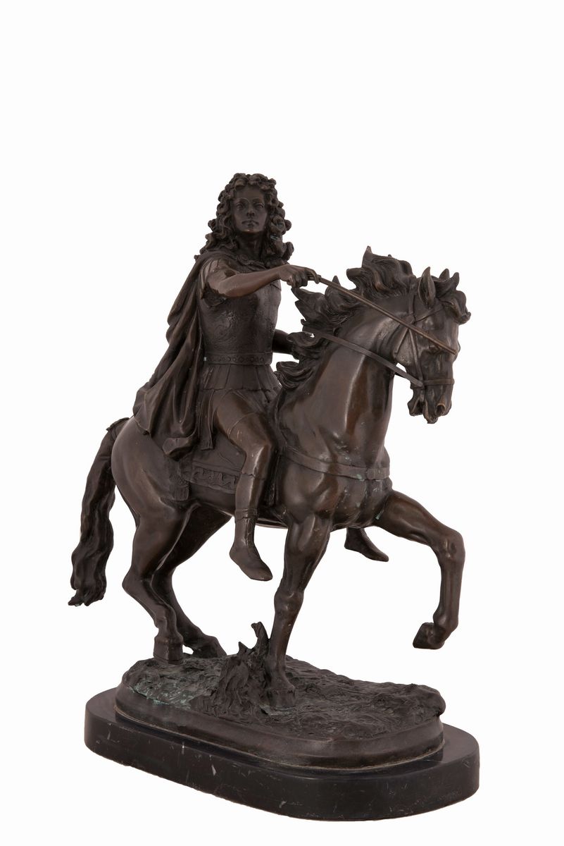 Francois Girardon - Scultura in Bronzo Raffigurante Luigi XIV a Cavallo