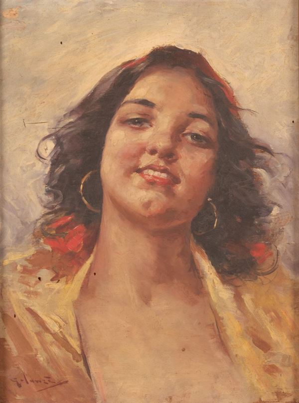 Francesco Galante - Dipinto raffigurante fanciulla