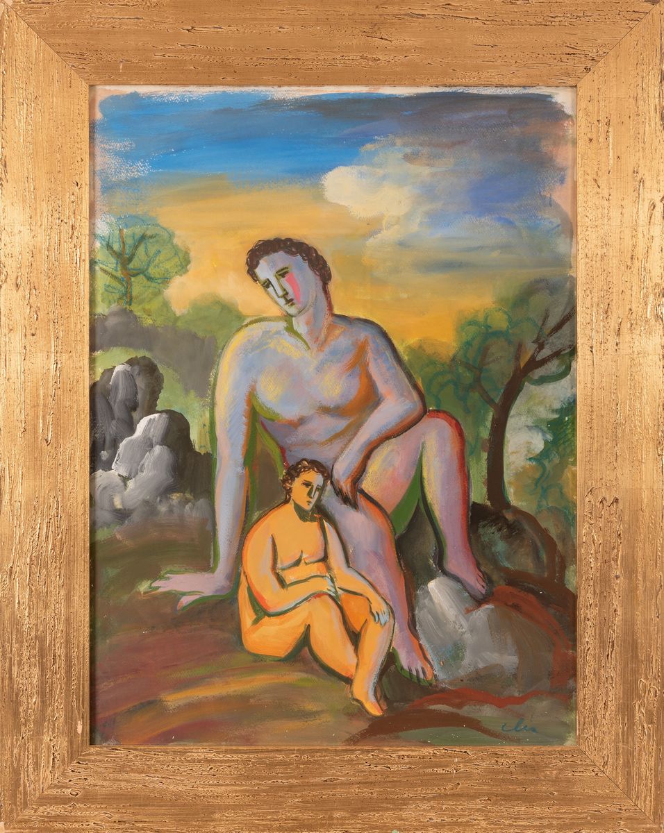 Sandro Chia - Due Figure tra le Rocce