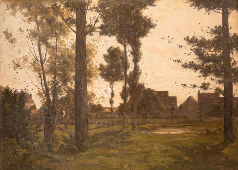 Paysage brumeux à l'aube